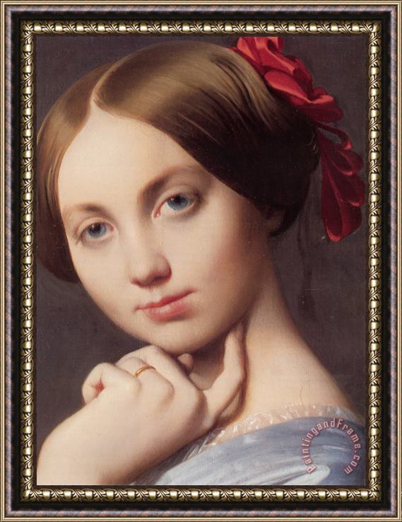 Jean Auguste Dominique Ingres Vicomtess Othenin D'haussonville, Nee Louisealbertine De Broglie [detail] Framed Print